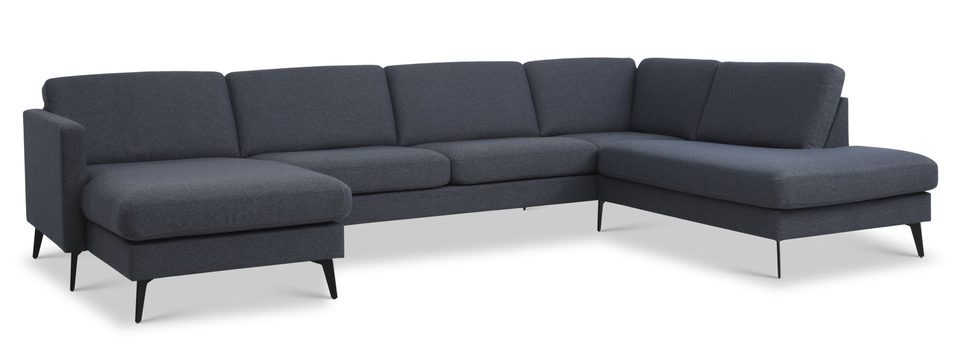 Ask Sæt 55 U-sofa med Højre Chaiselong - Navy Blå Stilfuld
