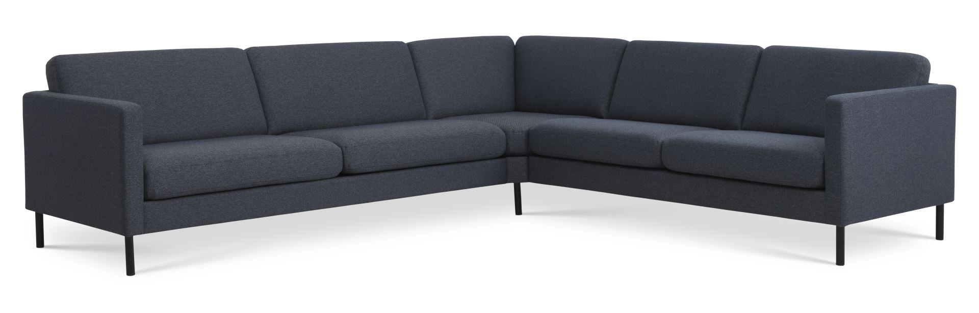 Ask Hjørnesofa i Navy Blå Polyester med Sort Metal