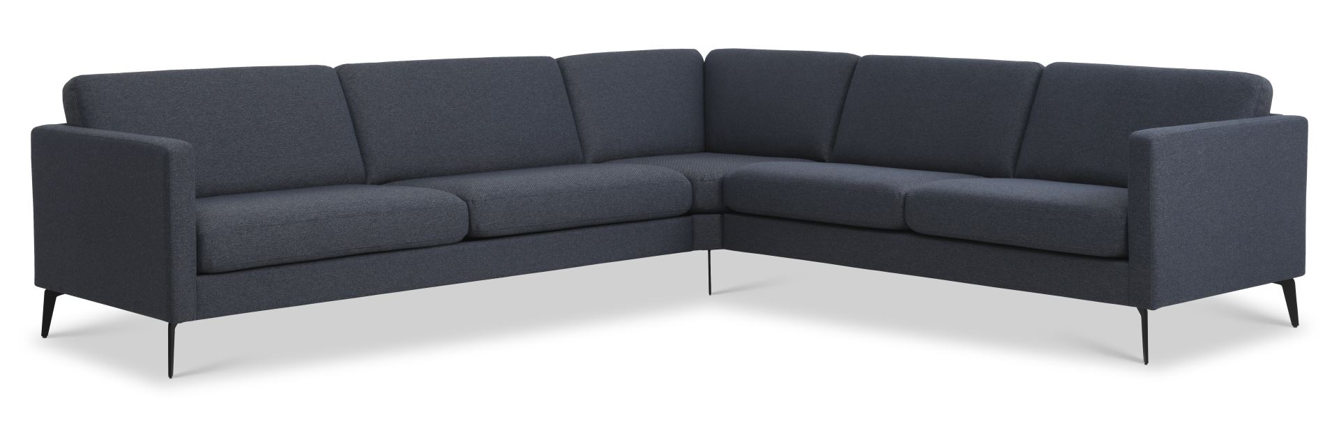Ask Hjørnesofa i Navy Blå Polyester med Eiffel Ben