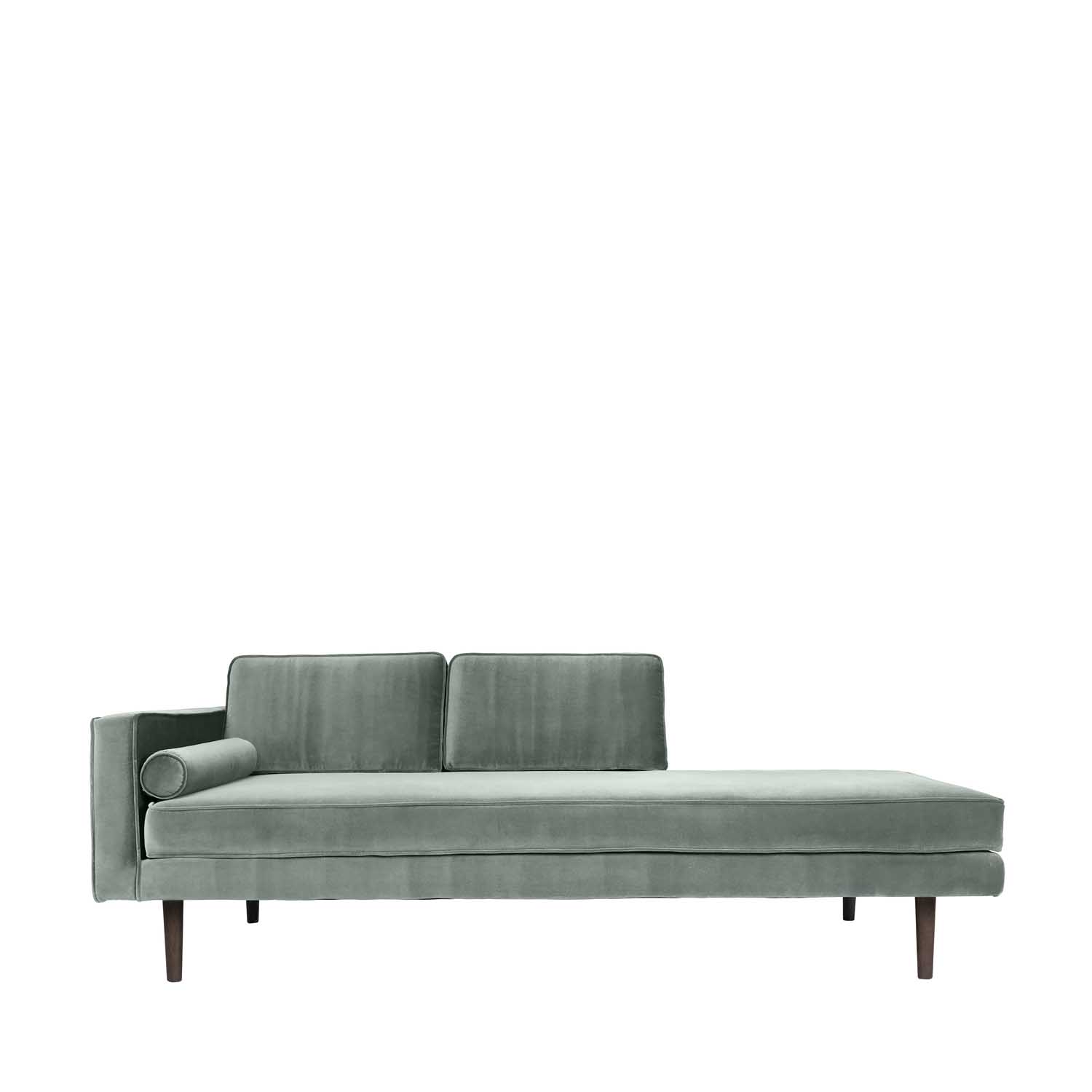 Broste Copenhagen Wind Chaiselong i Grøn Velour - Black Week
