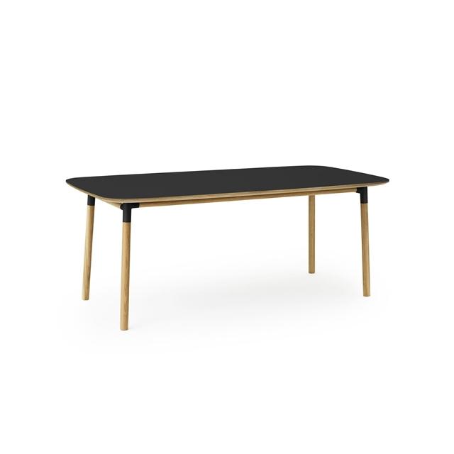Normann Copenhagen Form Spisebord 95x200 cm - Sort Egetræ