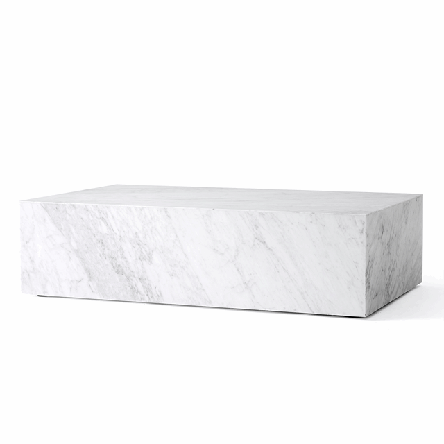 Audo Plinth Sofabord Lav i Carrara Marmor - Unik Design