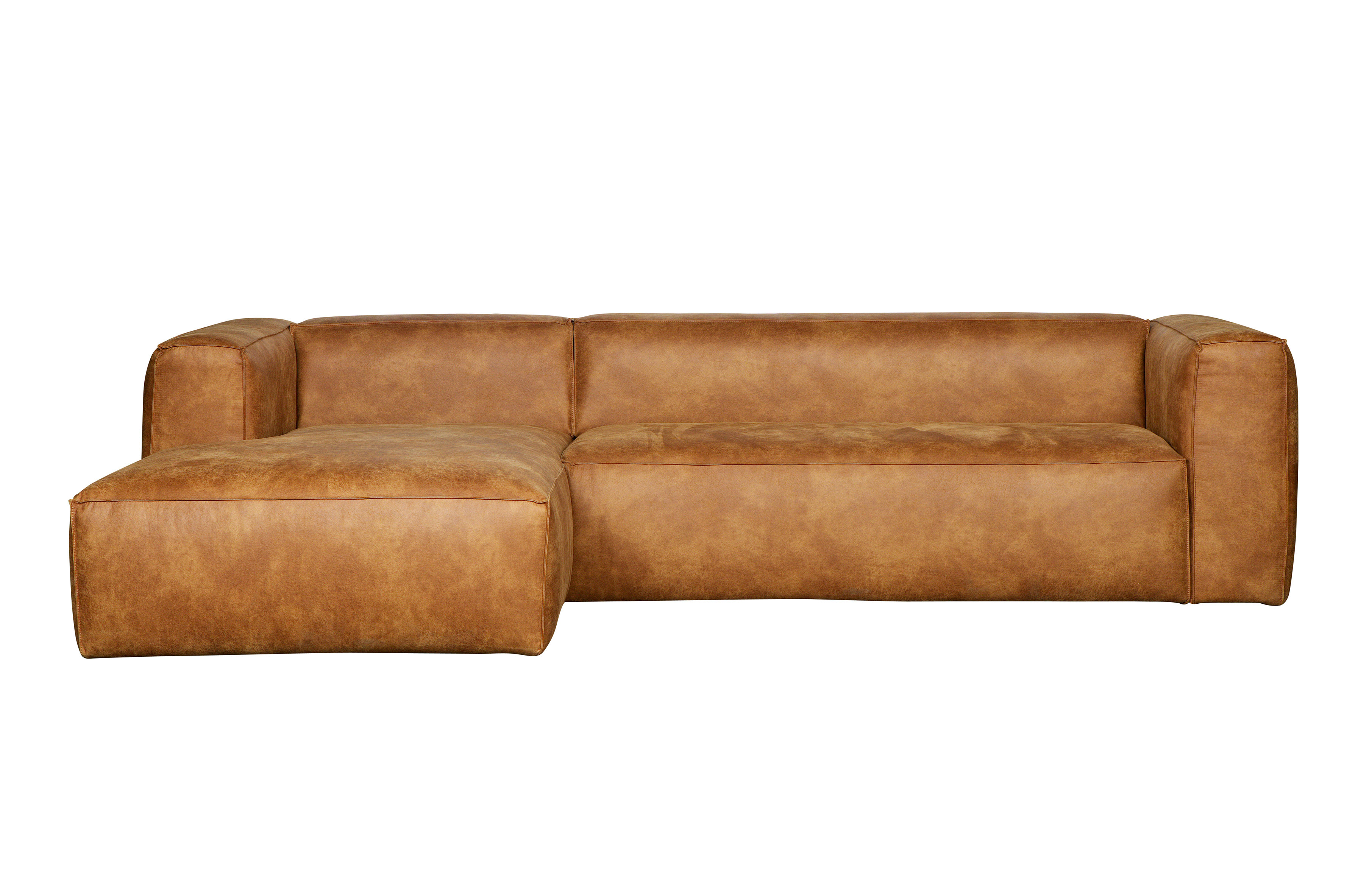 Woood Bean Hjørnesofa Venstre - Cognac Læderfiber Udsalg