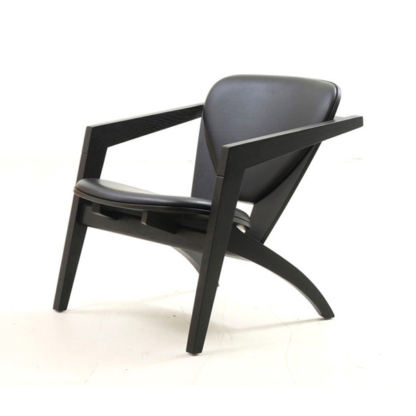Wegner Butterfly GE460 Lænestol - Sortbejdset Bøg & Læder