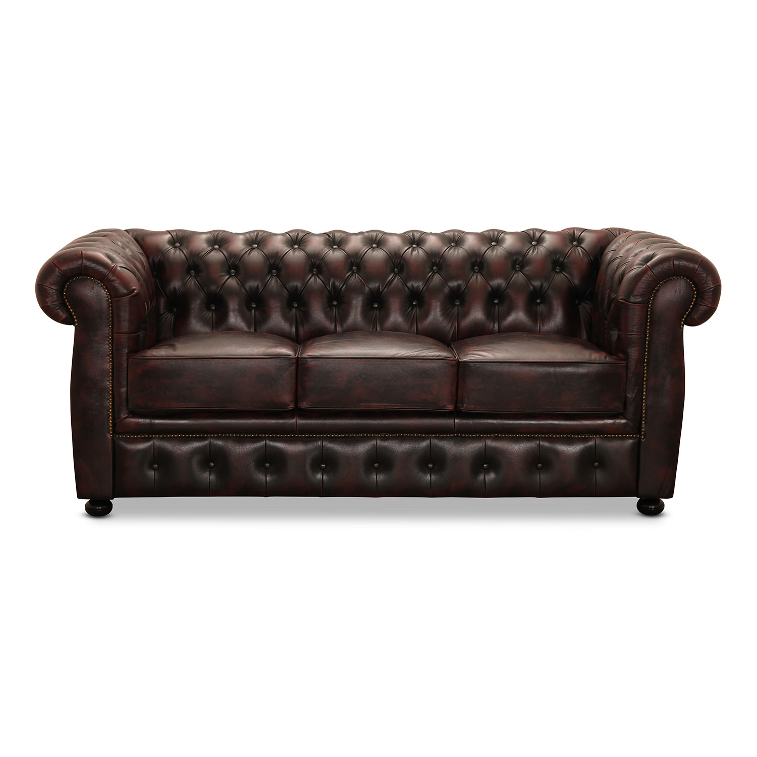 Haga Liverpool Chesterfield Sofa i Okseblod Læder