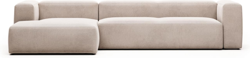 Blok Chaiselong Sofa Venstrevendt i Beige - Designet af Kave Home