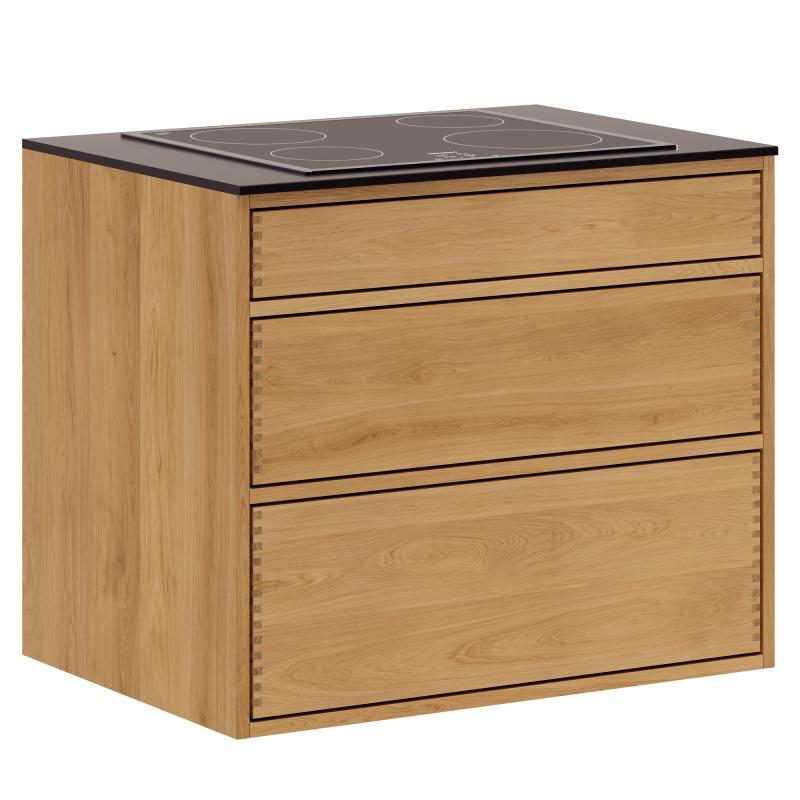80 cm Just Wood Push Underskab - Forberedt til Kogeplade