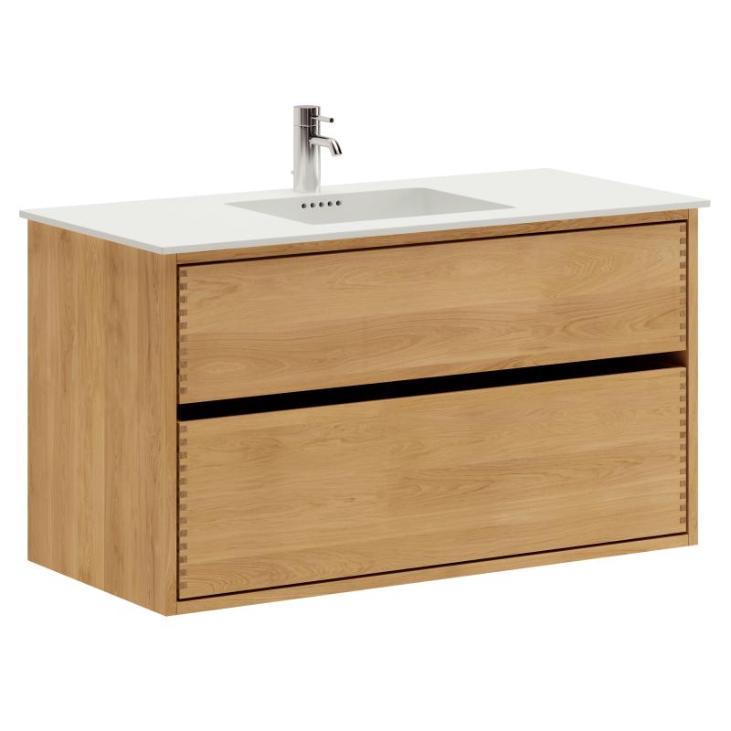 Naturolieret Just Wood Badmøbel med 2 Skuffer - Unikt Design
