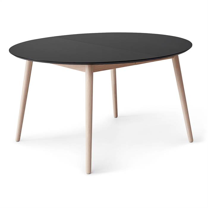 Meza By Hammel Rundt Spisebord - Sort Laminat med Tillægsplader