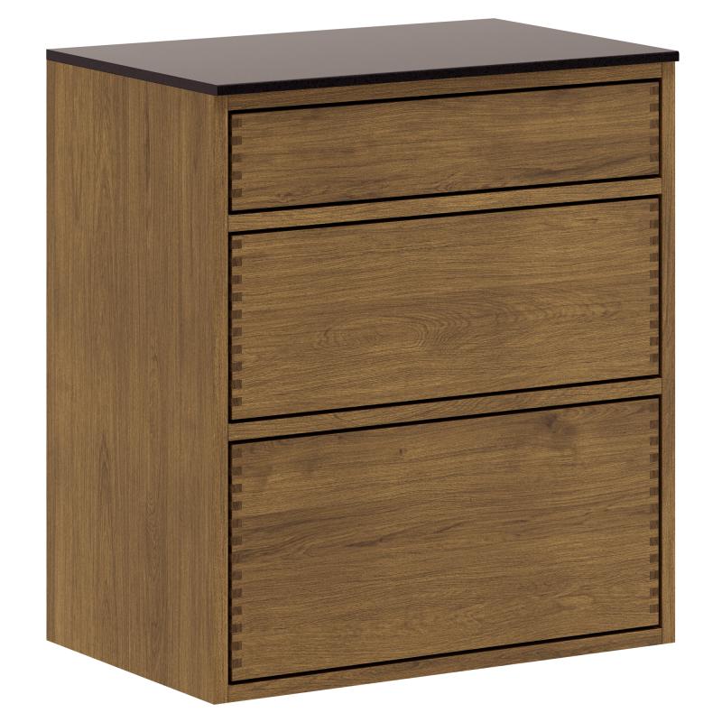 60 cm Mørkolieret Just Wood Push Underskab - Fantastisk tilbud!