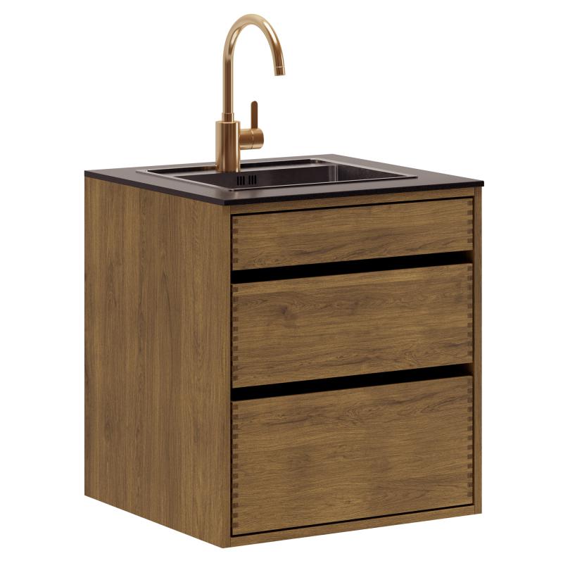 60 cm Mørkolieret Just Wood Vaskeskab - Fantastisk Tilbud!