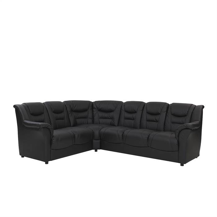 Thor Hjørnesofa i Sort Læder - Elegant og Komfortabel