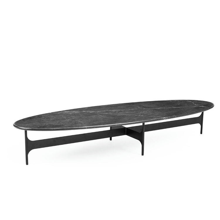 Wendelbo Floema Oval Sofabord i Nero Marquina Marmor