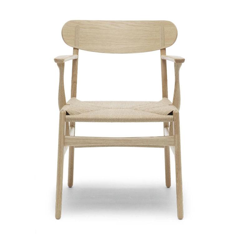 Carl Hansen & Søn CH26 Spisebordsstol i Hvidolie og Naturflet