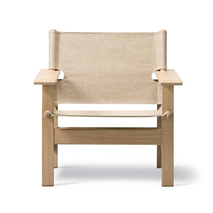 Fredericia Furniture Canvas Stol i Naturlig Lærred & Eg
