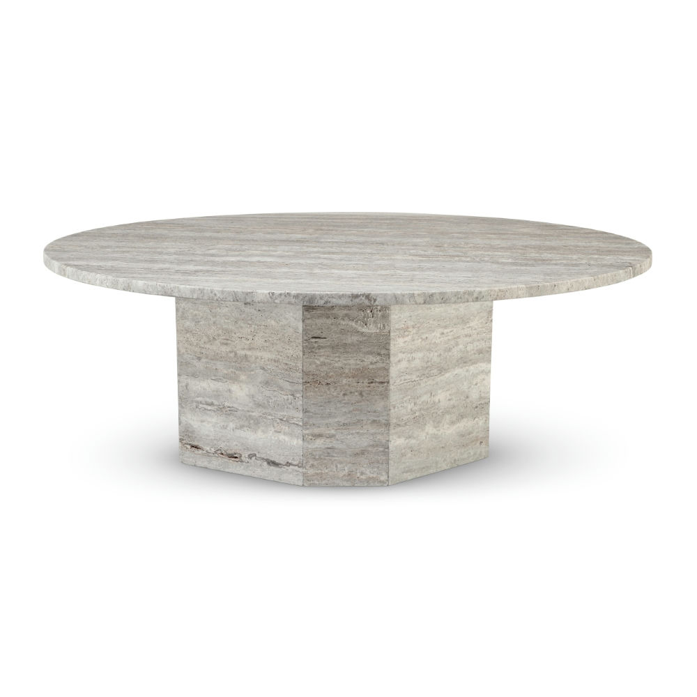 Wabi Sabi Lago Sofabord i Travertin Silver - Elegant Design