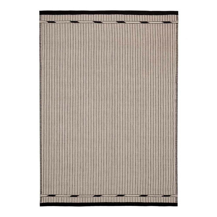 Nordisk Moderne Vibeke Klint Tæppe Hvid/Sort 200x300 cm