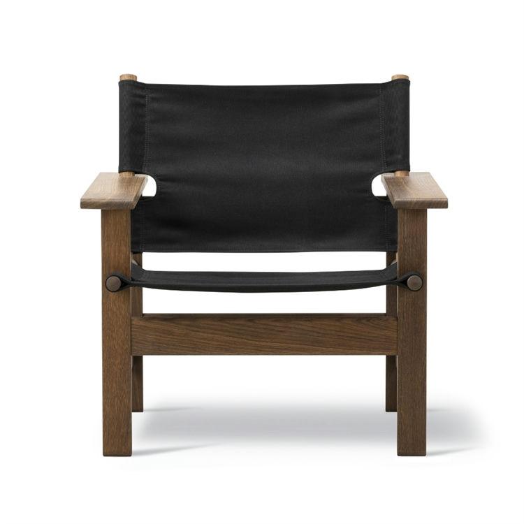 Fredericia Furniture Canvas Stol - Sort Lærred & Røget Eg