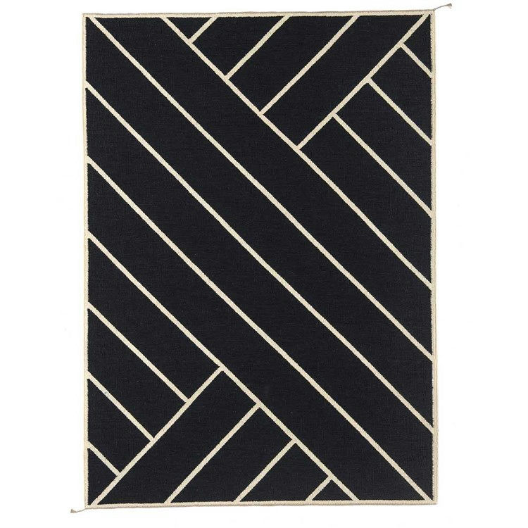 Nordisk Modern Vibeke Klint VK2 Tæppe i Sort/Hvid 200x300 cm