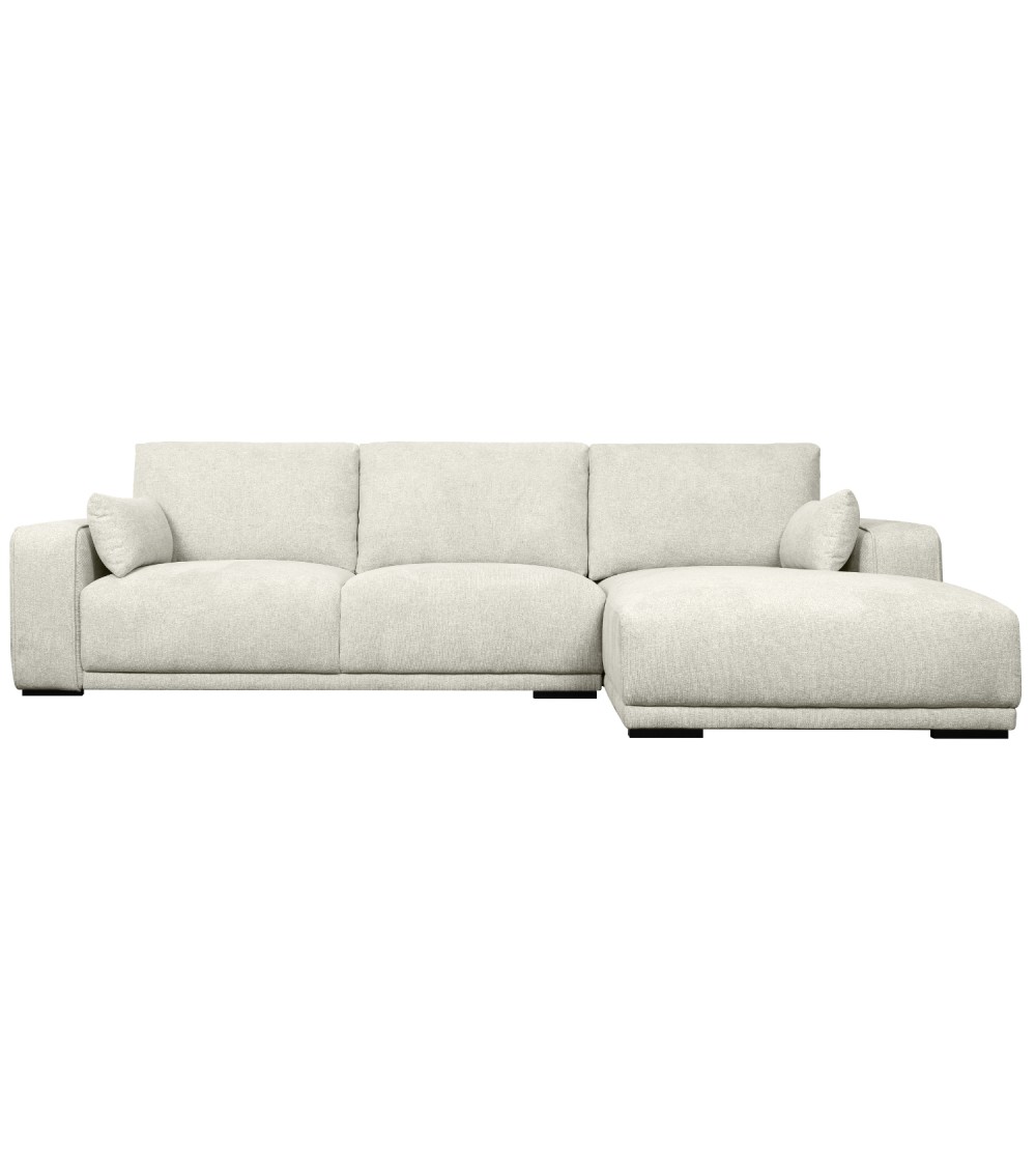 California Sofa med Højre Chaiselong i Sand Stof og Metal