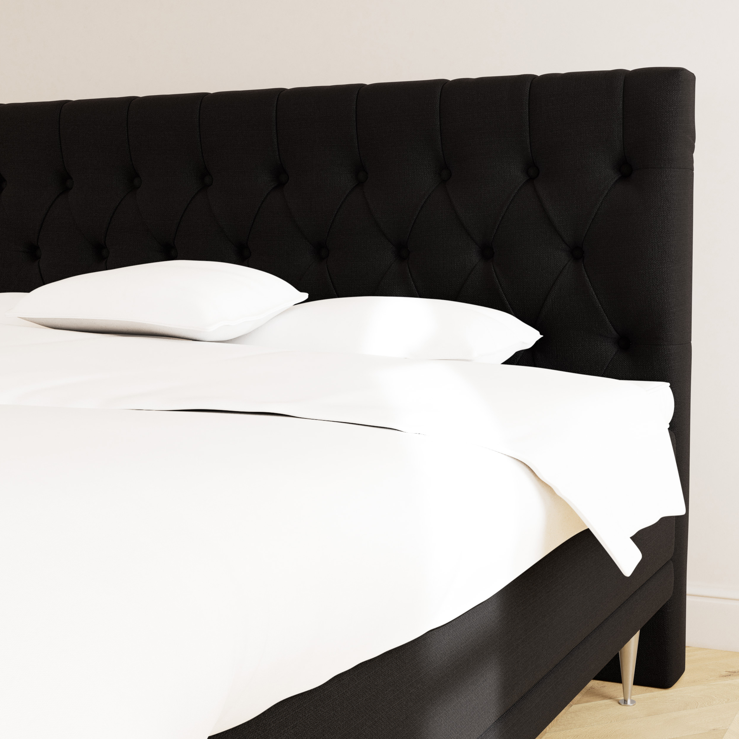 Chesterfield Excalibur Sort Hovedgavl 210x120 cm