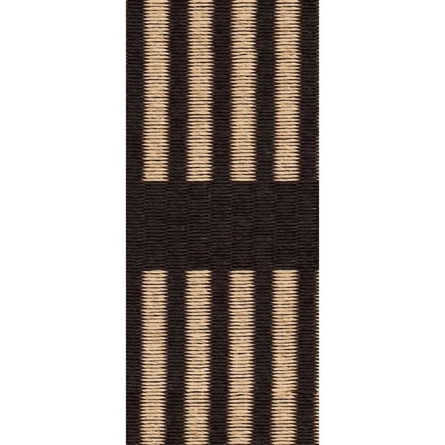 Woodnotes Cut Stripe Gulvtæppe i Sort Papirgarn 170x240