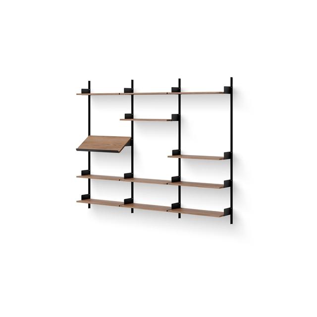 Elegant New Works Display Reol i Valnød og Sort