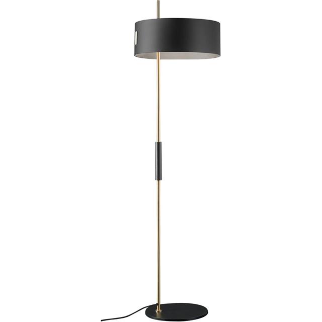 Oluce 1953 Gulvlampe i Sort Satin og Guld