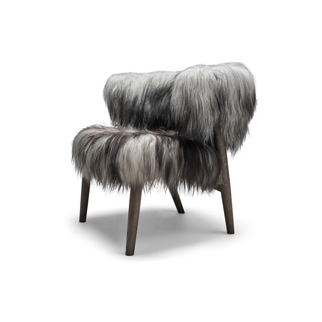 Sibast Furniture Lænestol i Mørkolieret Egetræ med Uld