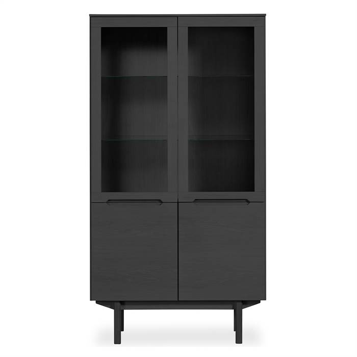 Elegant Skovby SM307 Vitrine i Lakeret Sort Eg