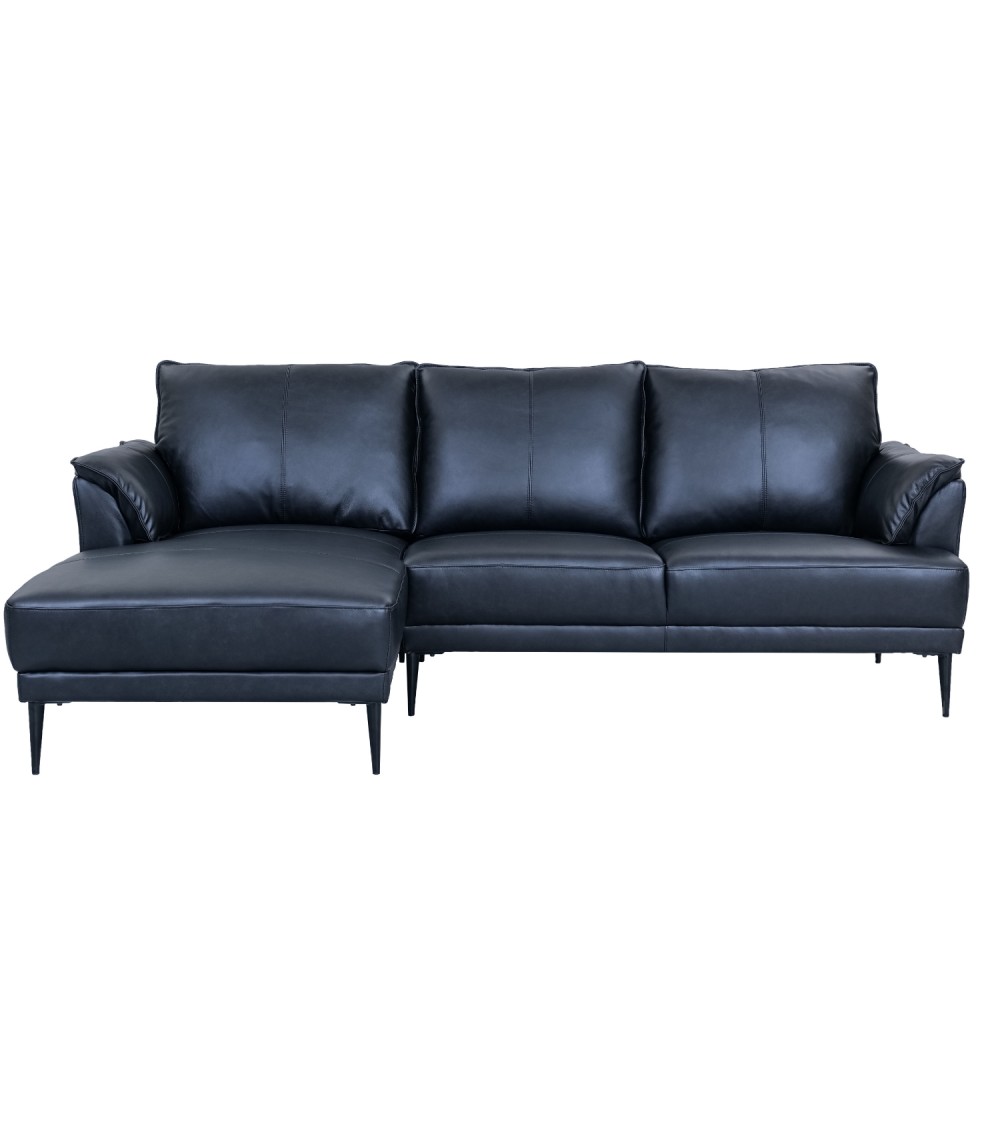 Soul Sofa med Venstre Chaiselong - Elegant Sort Læder