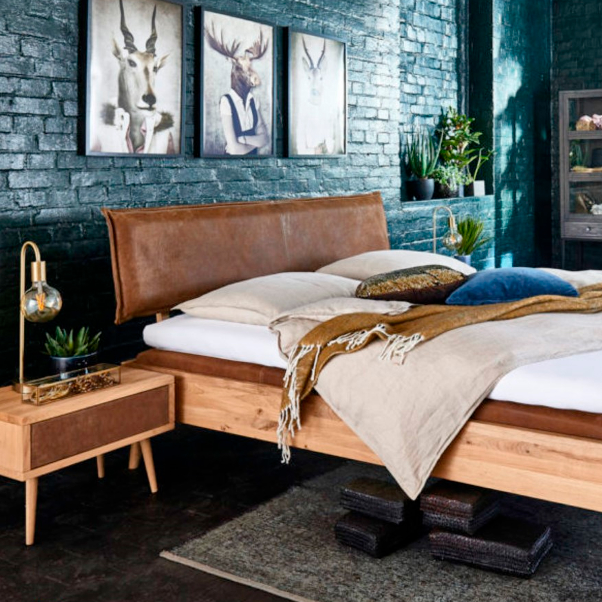 Læder Sengegavl 160 cm Kenia Walnut - Elegance til Dit Værelse