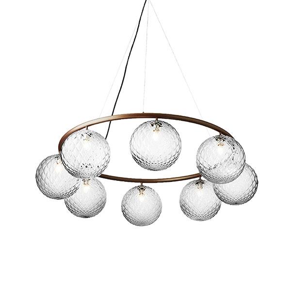 Nuura Miira Cirkel Lysekrone i Mørk Bronze - Klar Optik