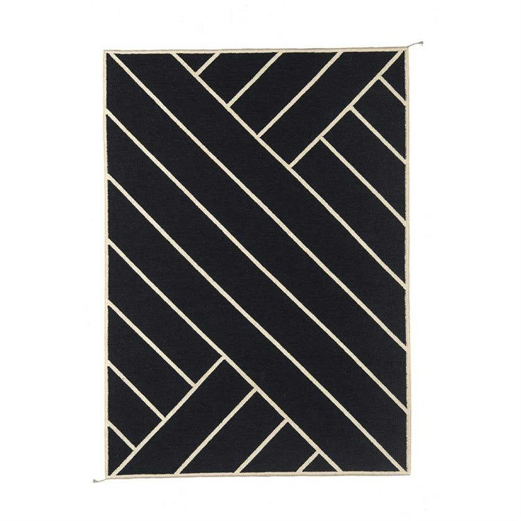 Nordisk Moderne Vibeke Klint VK2 Tæppe Sort/Hvid 170x240 cm