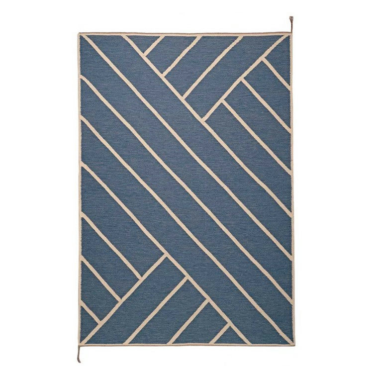 Nordisk Moderne Vibeke Klint VK2 Tæppe Blå/Hvid 170x240 cm