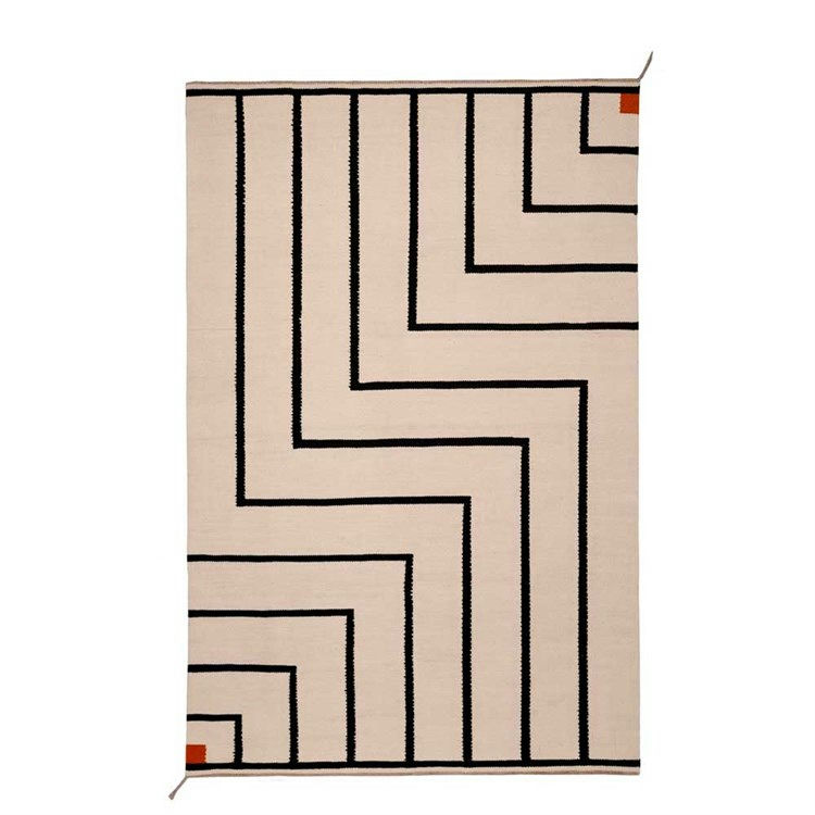 Nordisk Moderne Vibeke Klint VK1 Tæppe Sort/Hvid 160x248 cm