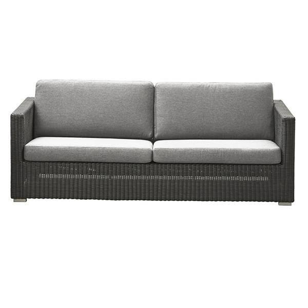 Cane-line Chester Sofa i Grafit Grå med Lysegrå Hynde