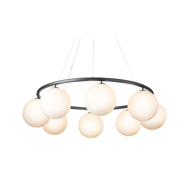 Nuura Miira Cirkel Lysekrone i Rock Grey Opal Hvid