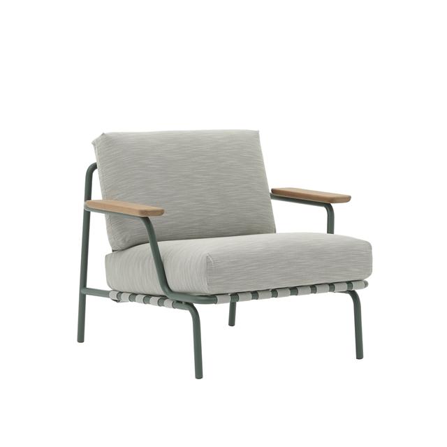 Muuto Settle Udendørs Lænestol Ribbed Weave   Mørkegrøn