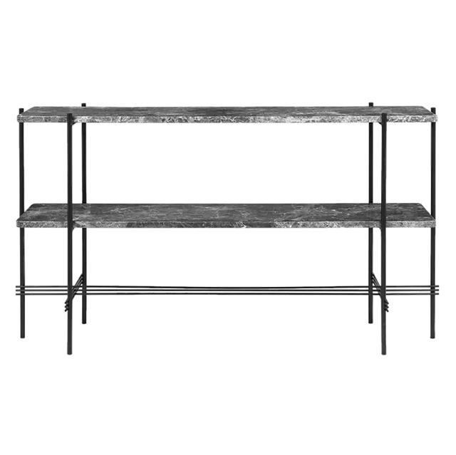 Gubi   Konsolbord H72 Med   Hylder   Bakke Sort Grey Emperador