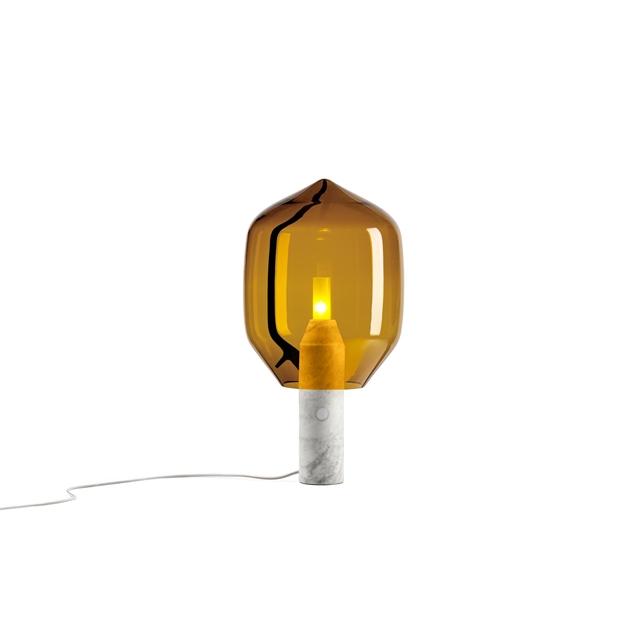 Established   Sons Lighthouse T1 Bordlampe Amber Mat Carrara
