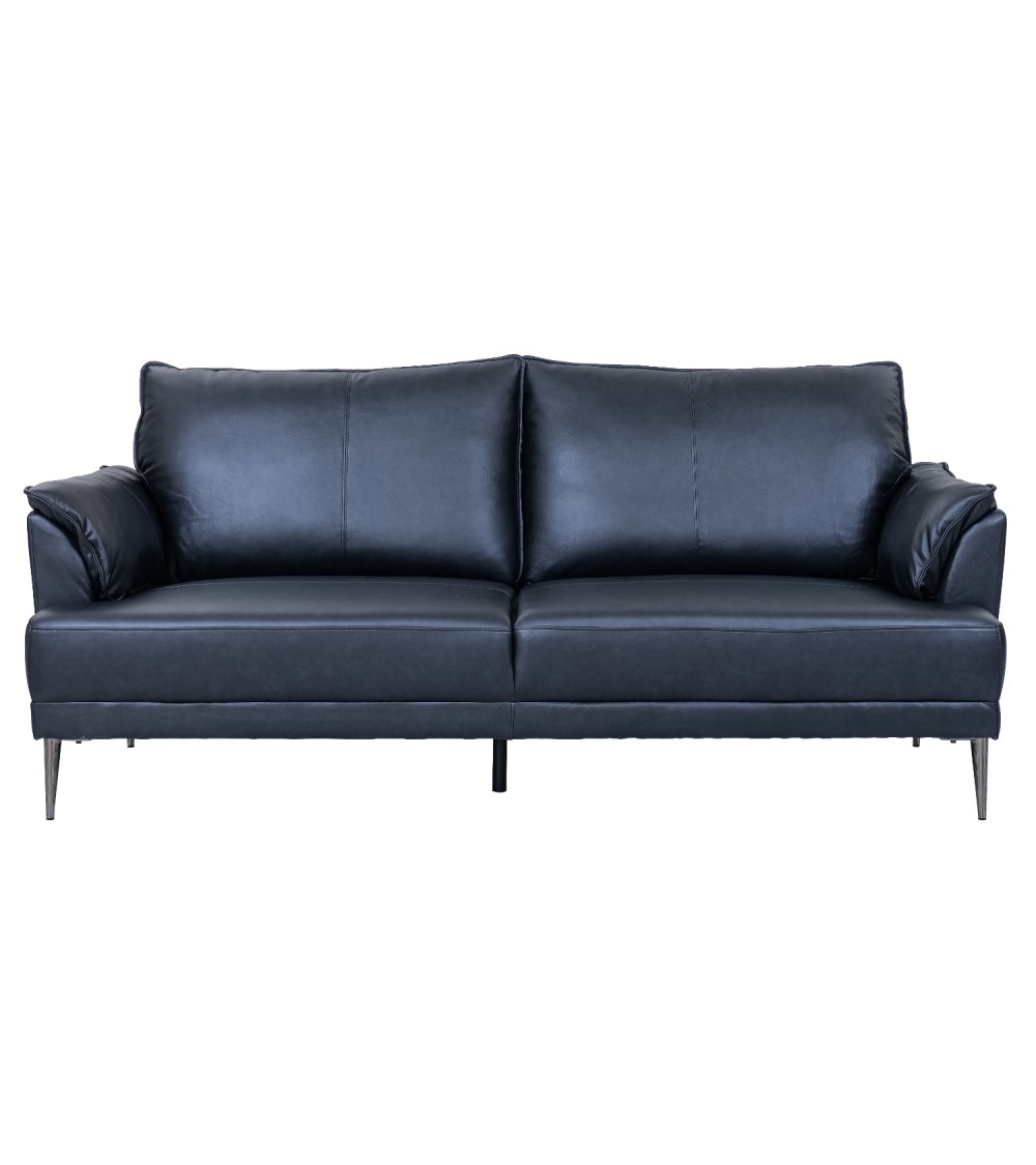 Soul   Pers  Sofa Sort Semianilin Læder   Sort Metal