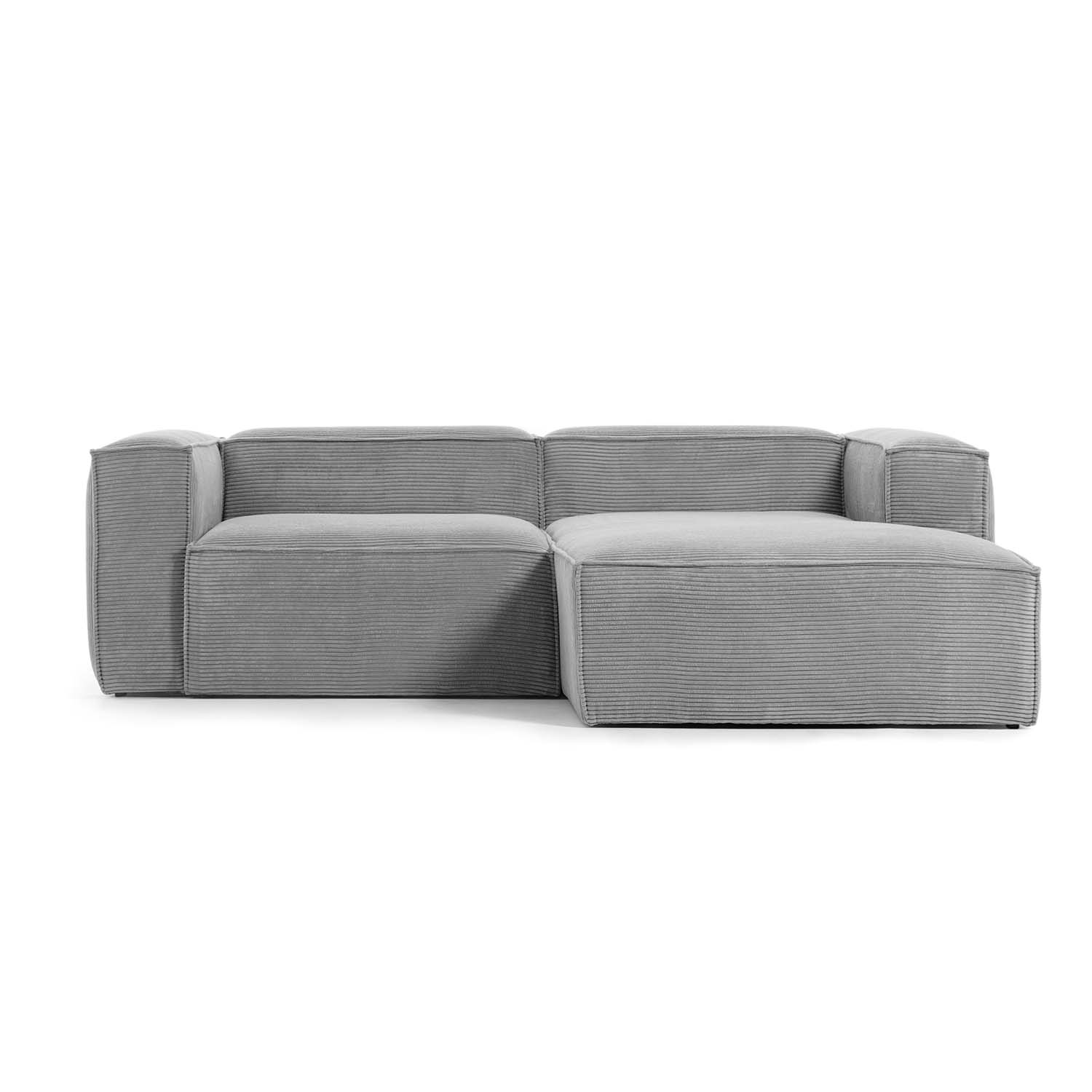 Laforma Blok Sofa     Højre Chaiselong Grå Fløjl