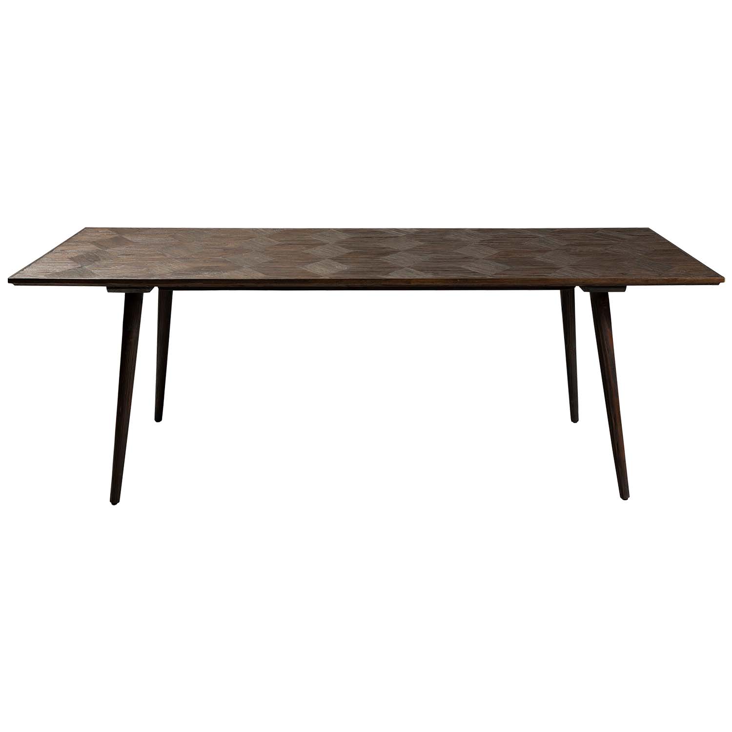 Dan-form Rektangulær Diamond Spisebord Brun Elm Genbrugstræ  220x100