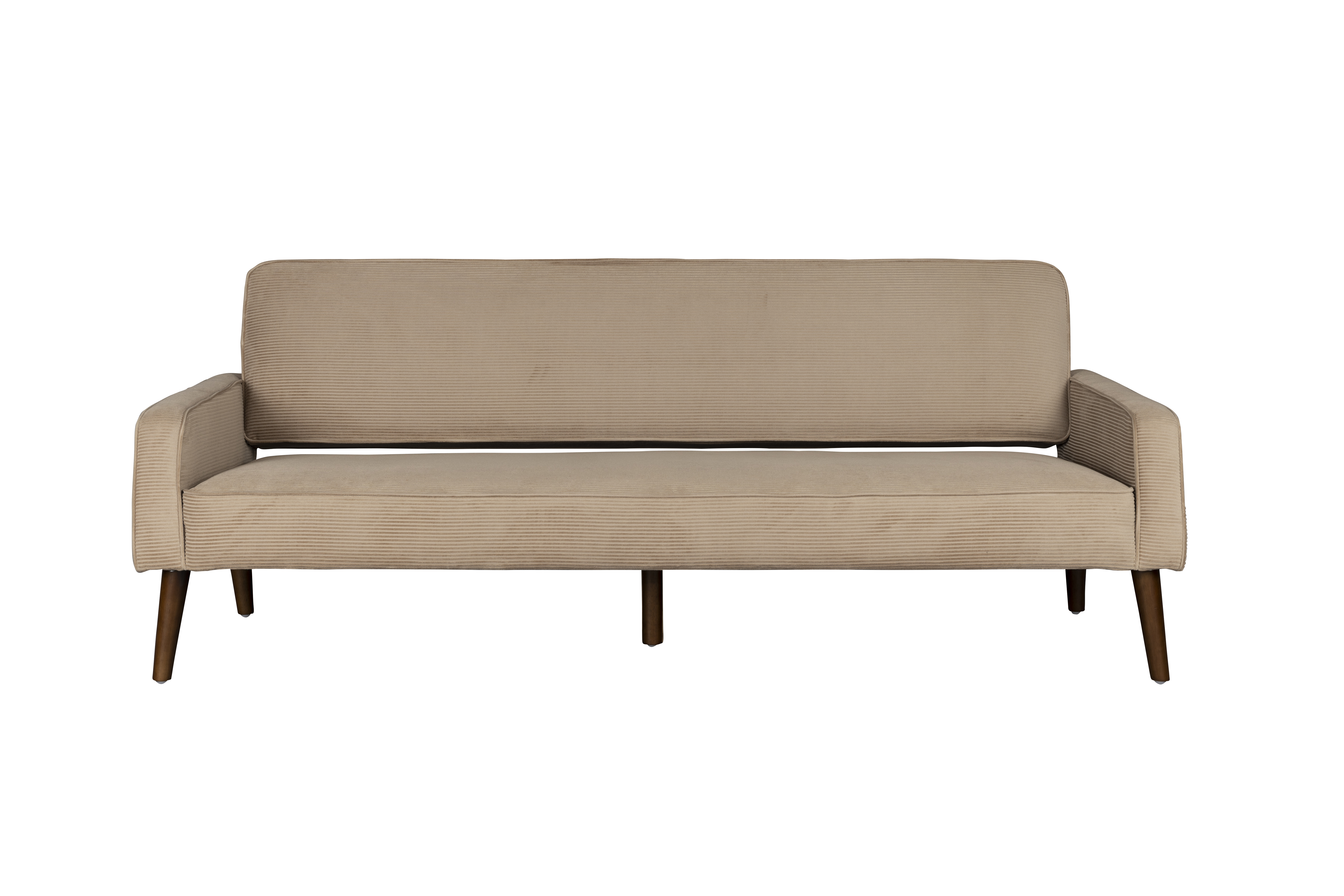 Dutchbone Preston Sofa Beige Fløjl Stof   Brun Gummitræ