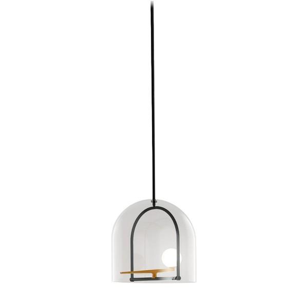 Artemide Yanzi Pendel Diff  Gennemsigtig Hvid Børstet Messing Sort