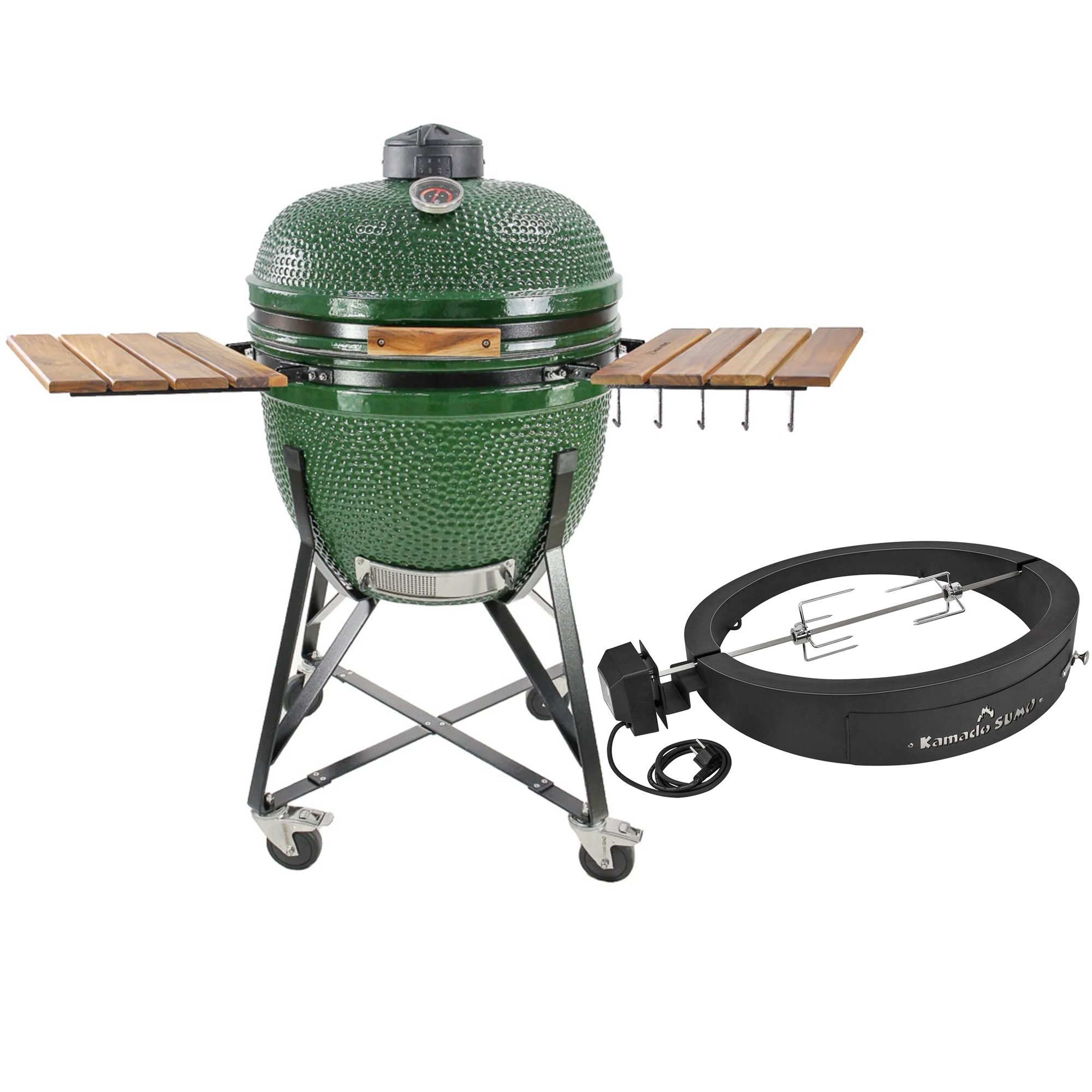 Maxi Kulgrill  Grøn   Grillmesterens Rotisserie   Pizzaovn