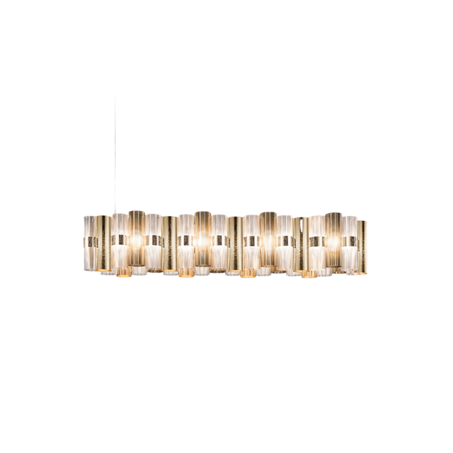 Slamp   Lollo Linear Pendel 140 Guld