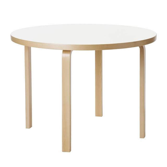 Artek Aalto 90a Rundt Bord Birk Hvid Laminat