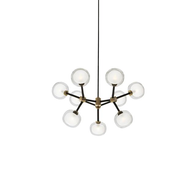 Tooy Nabila 552 19 Pendel Mat Sort Børstet Messing Med Klar Glas